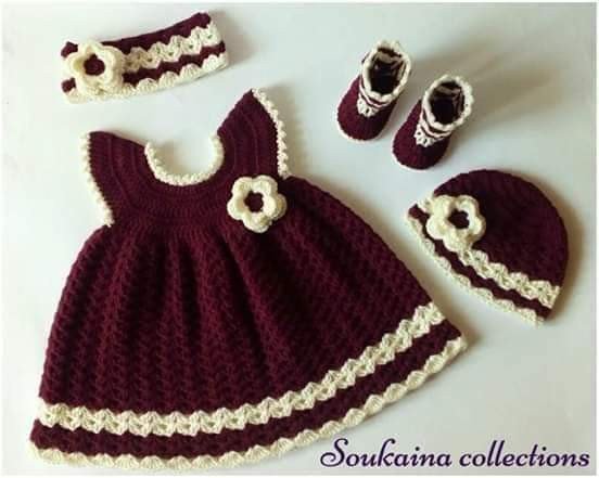 فستان كروشيه شتوي أحمر | Red Winter Crochet Dress