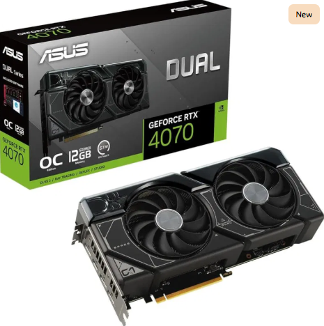 ASUS Dual GeForce RTX 4070 OC Edition 12GB GDDR6X - Graphics Card