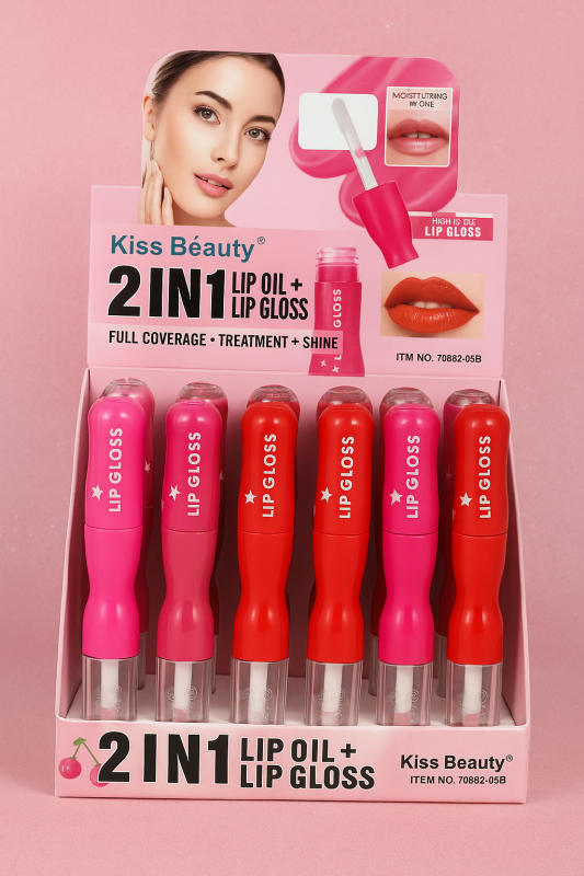 Kiss Beauty® 2 in 1 – Lip Oil + Lip Gloss