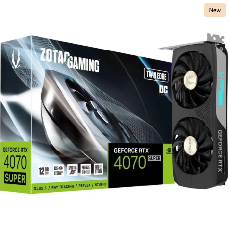 ZOTAC GAMING GeForce RTX 4070 SUPER Twin Edge OC 12GB GDDR6X - Graphics Card