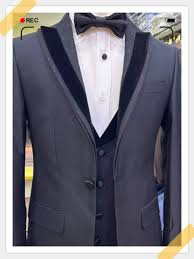 بدلة توكسيدو سوداء – ياقة ساتان لامعة بستايل شال I Classic Black Tuxedo – Satin Shawl Lapel Dinner Jacket