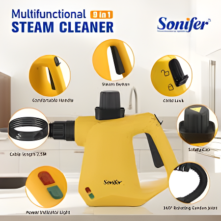 ماكينة تنظيف بالبخار متعددة الوظائف 9×1 9-in-1 Steam Cleaner – Multi-Purpose Cleaning & Sanitizing Machine