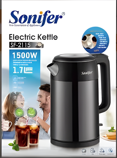 كاتيل تسخين مياه سونفير – 1.7 لتر، 1500 واط Sonifer Electric Kettle – 1.7L, 1500W