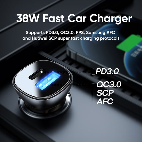 20W dual ports transparent car charger