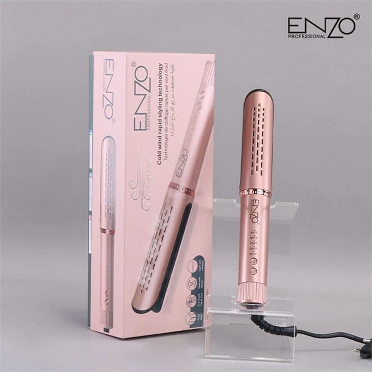 جهاز تمليس شعر من ماركة ENZO PROFESSIONAL يتميز بتقنية التصفيف السريع بالهواء البارد