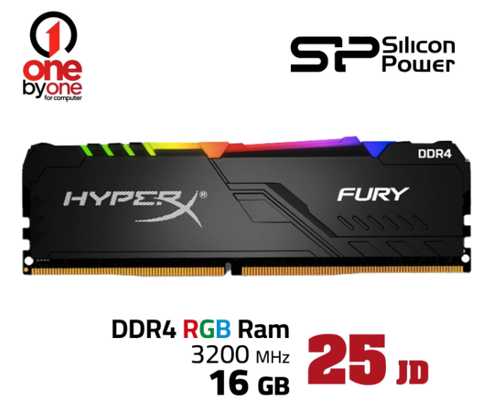 HyperX DDR4 RGB 3200 | 16G | رام هايبر اكس DDR4 RGB بسرعة 3200 ميجاهرتز بسعة 16 جيجابايت