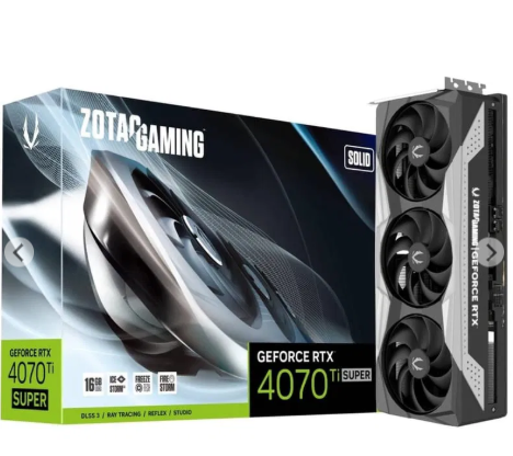 ZOTAC GAMING GeForce RTX 4070 Ti SUPER SOLID 16GB GDDR6X - Graphics Card